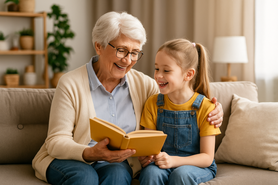 Omas als Kinderbetreuerinnen: in der Welt auch als „granny nanny“ bekannt